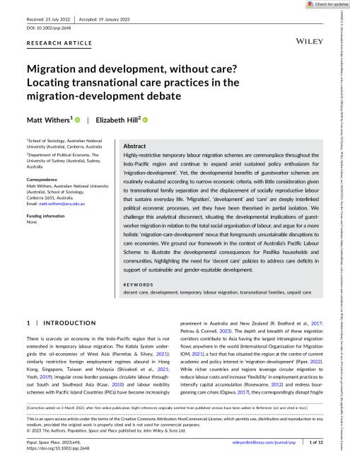 Population Space and Place - Migration and Development Without Care.pdf